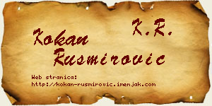 Kokan Rusmirović vizit kartica